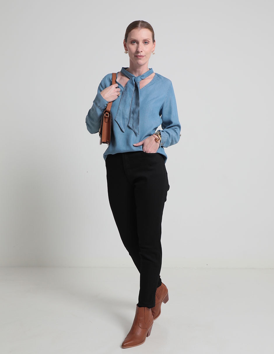 Jeans slim corte cintura para mujer 3