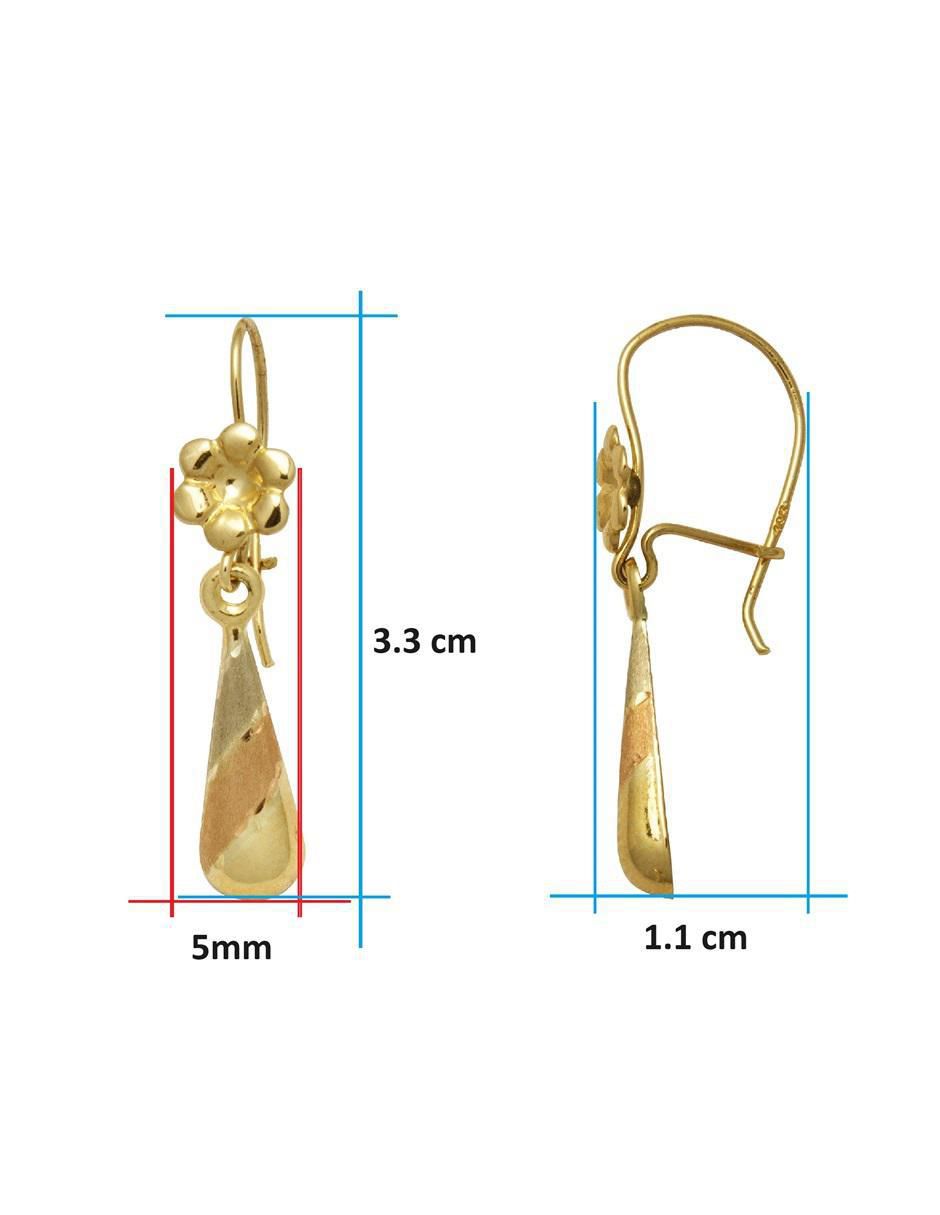 Aretes de gota de oro 10 K con acabado brillante 4