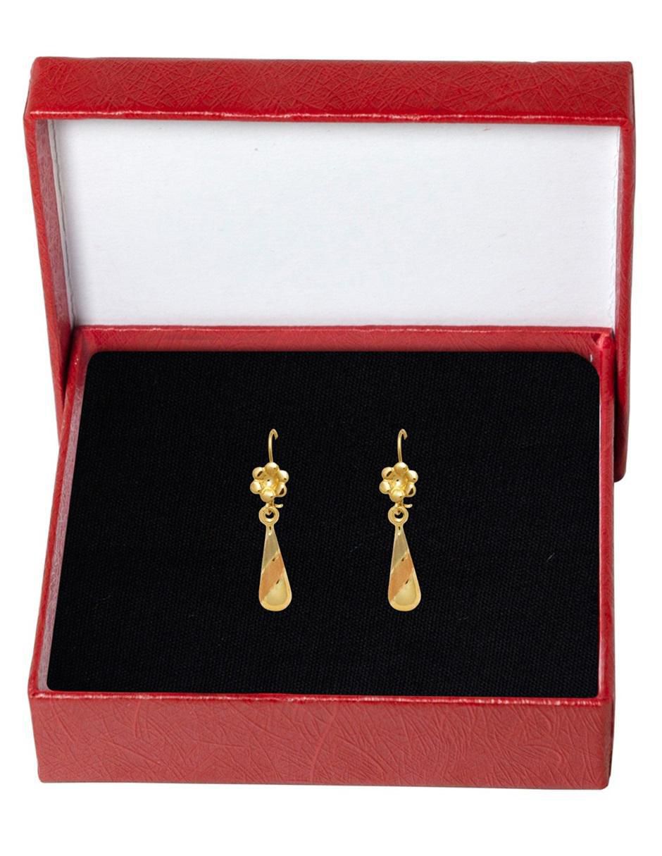 Aretes de gota de oro 10 K con acabado brillante 3