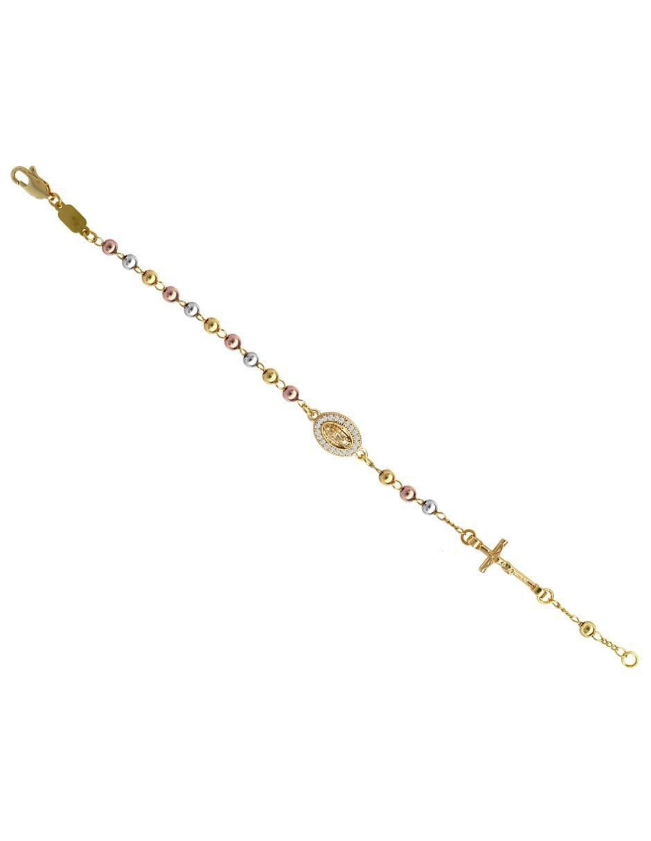 Pulsera con zirconia acabado chapa de oro 2