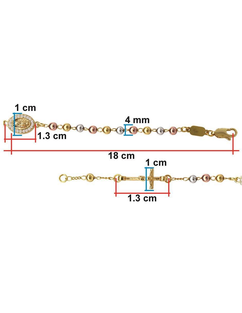 Pulsera con zirconia acabado chapa de oro 5