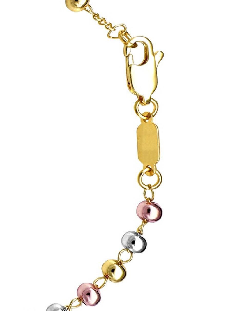 Pulsera con zirconia acabado chapa de oro 4
