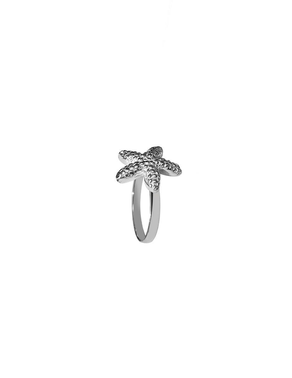 Anillo de estrella P 925 de plata brillante