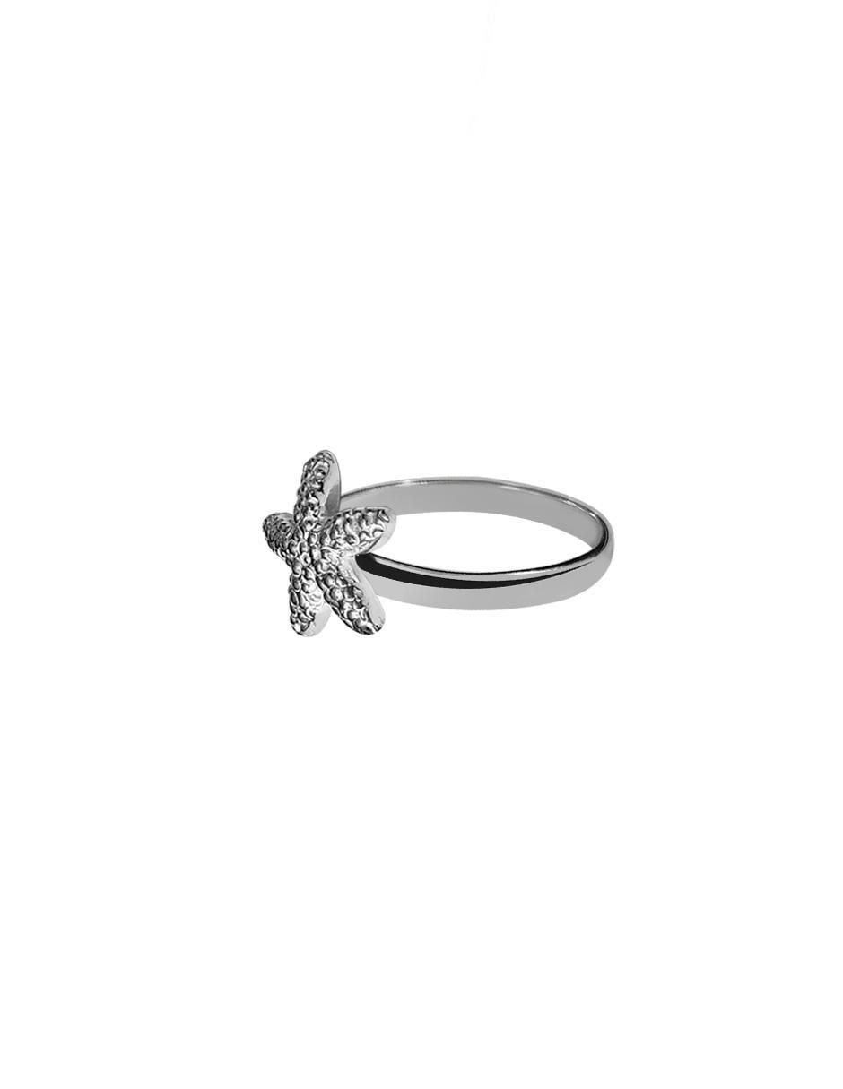 Anillo de estrella P 925 de plata brillante