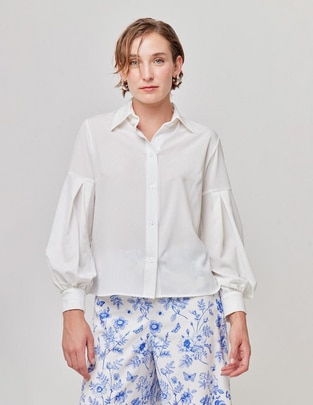 Blusa camisera Linea Pura manga larga para mujer