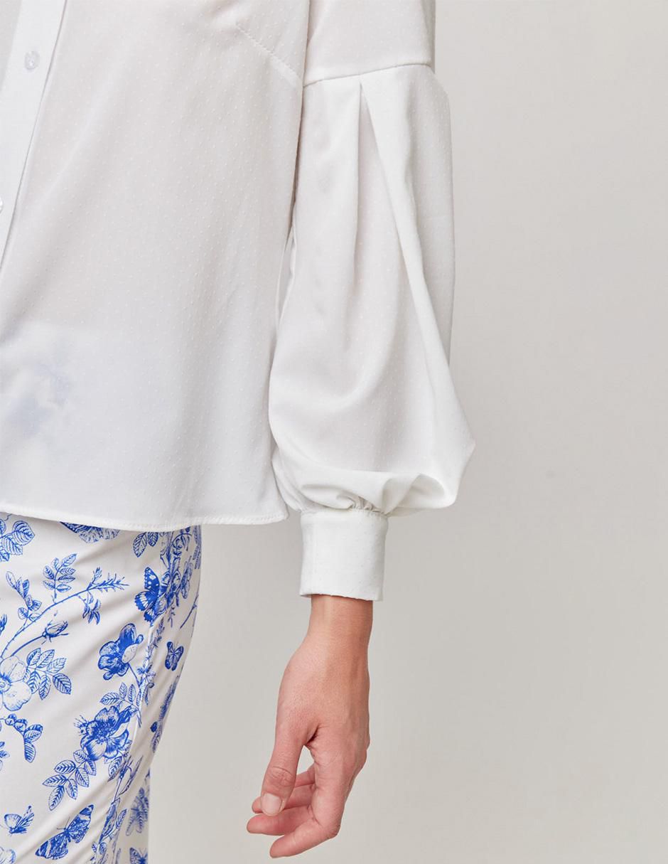 Blusa camisera Linea Pura manga larga para mujer