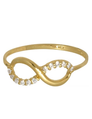 Anillo de infinito 10 k de oro zirconia pulido