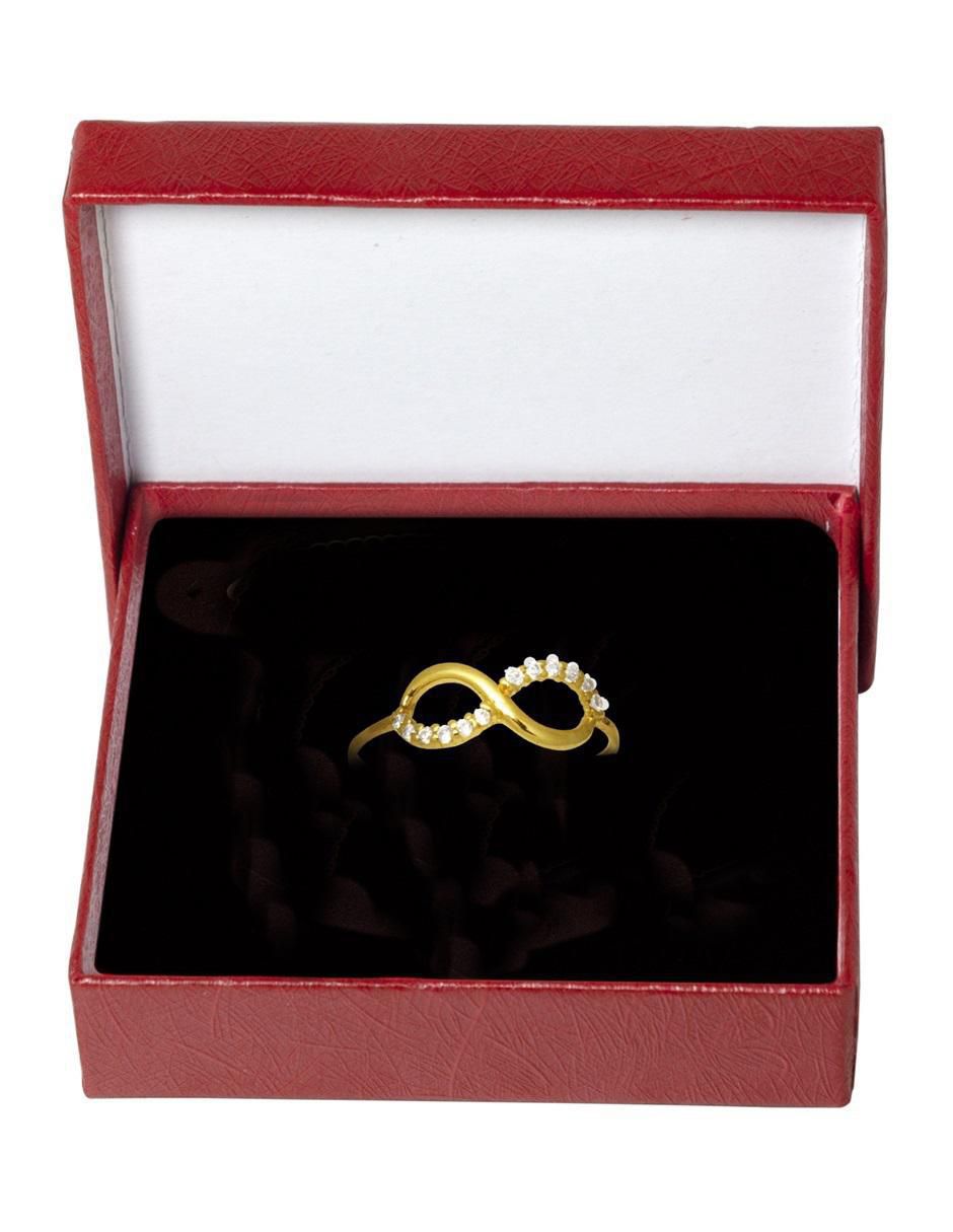 Anillo de infinito 10 k de oro zirconia pulido