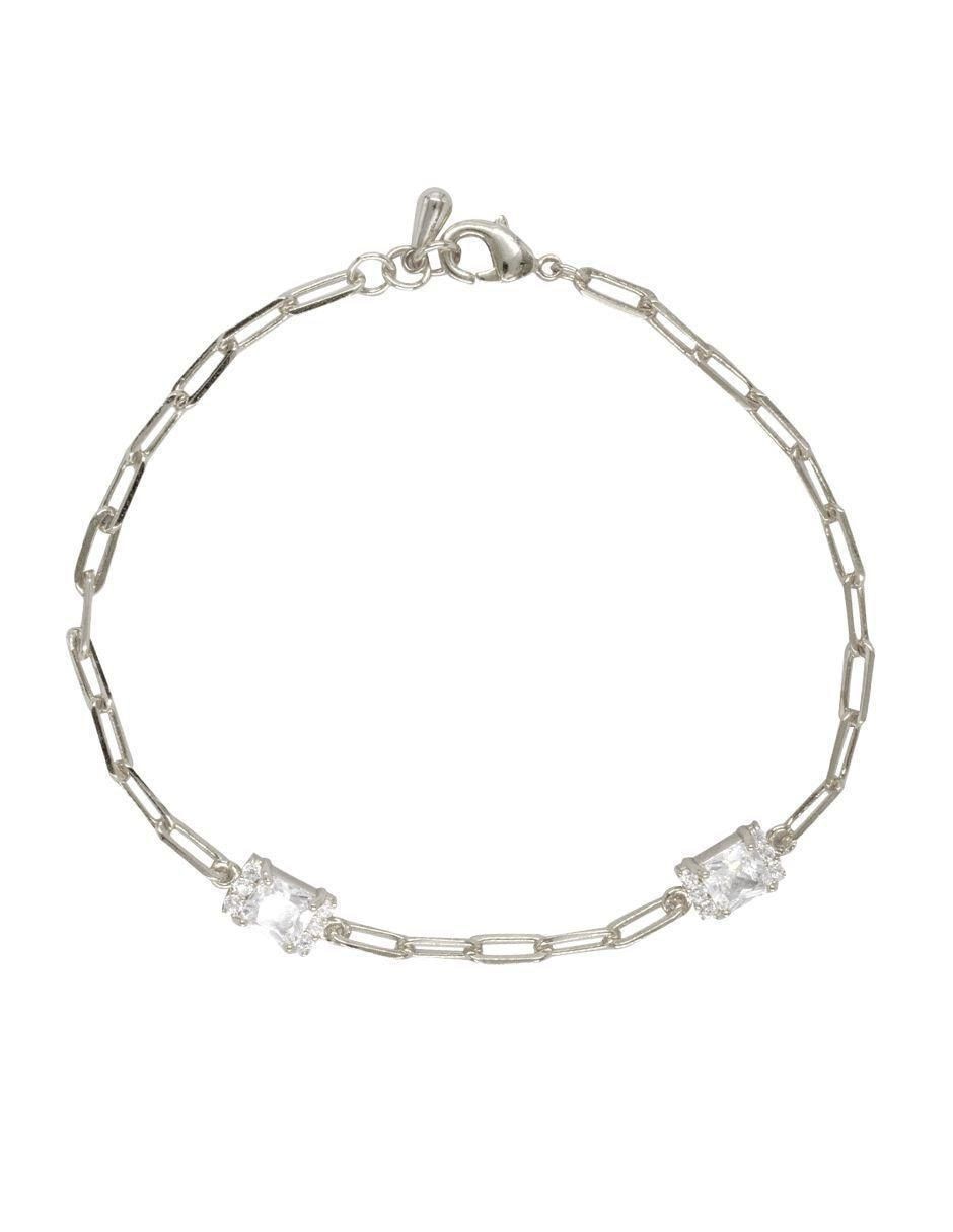 Pulsera con zirconia Elena Plateado acabado baño de rodio Pulsera con zirconia Elena Plateado acabado baño de rodio