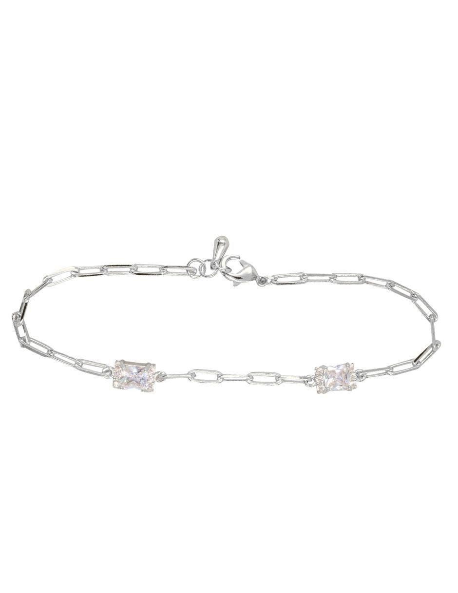 Pulsera con zirconia Elena Plateado acabado baño de rodio 4