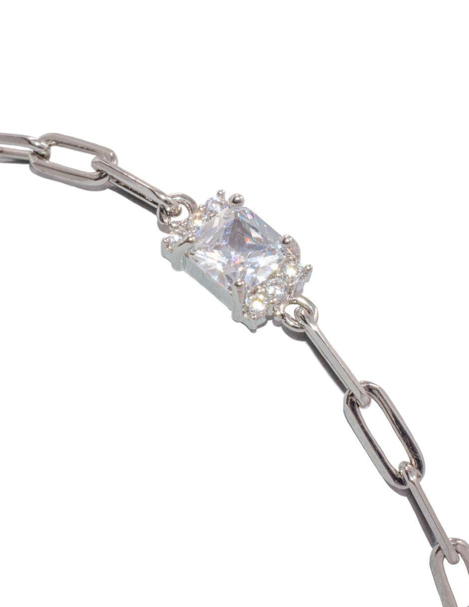Pulsera con zirconia Elena Plateado acabado baño de rodio 5