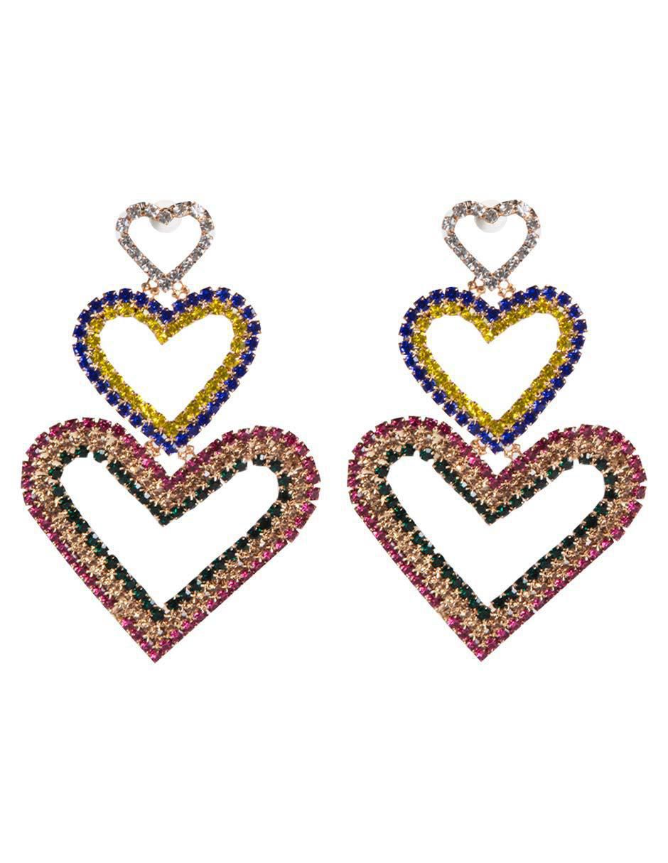 Aretes de corazón con acabado brillante Aretes de corazón con acabado brillante