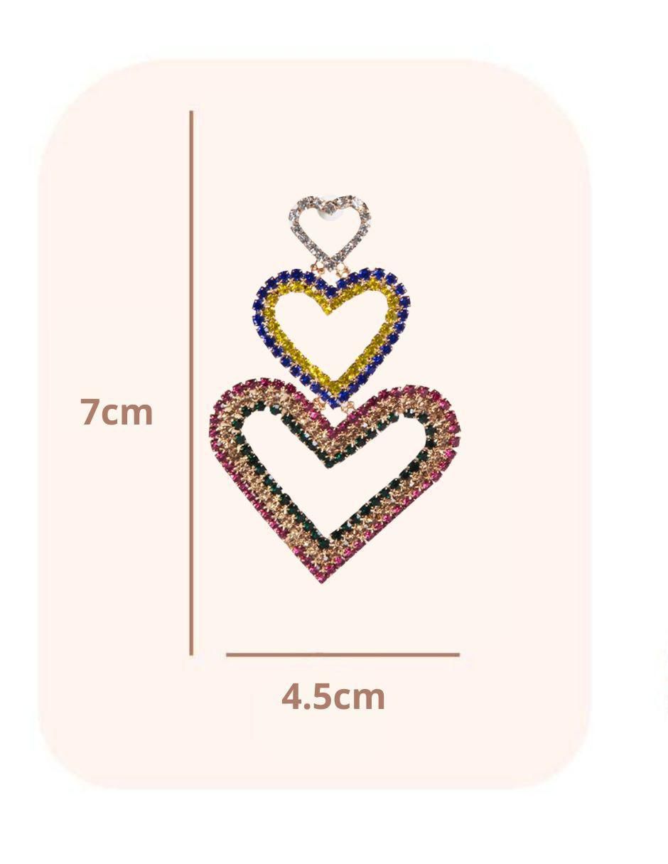 Aretes de corazón con acabado brillante 5