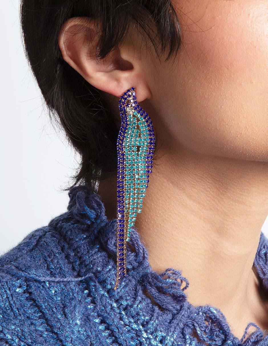 Aretes de pájaro Pshi con acabado brillante fantasía
