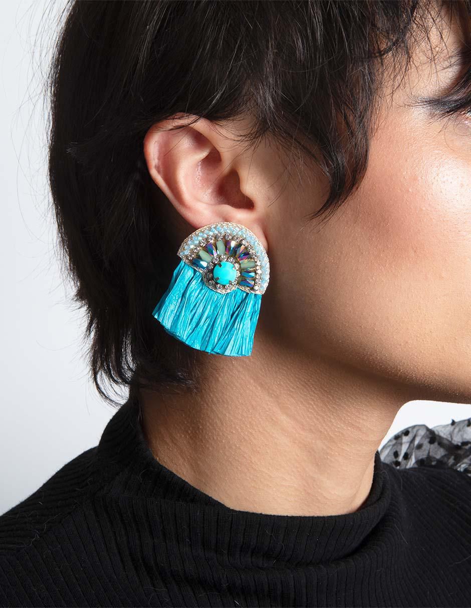 Aretes Firoza con acabado mate fantasía