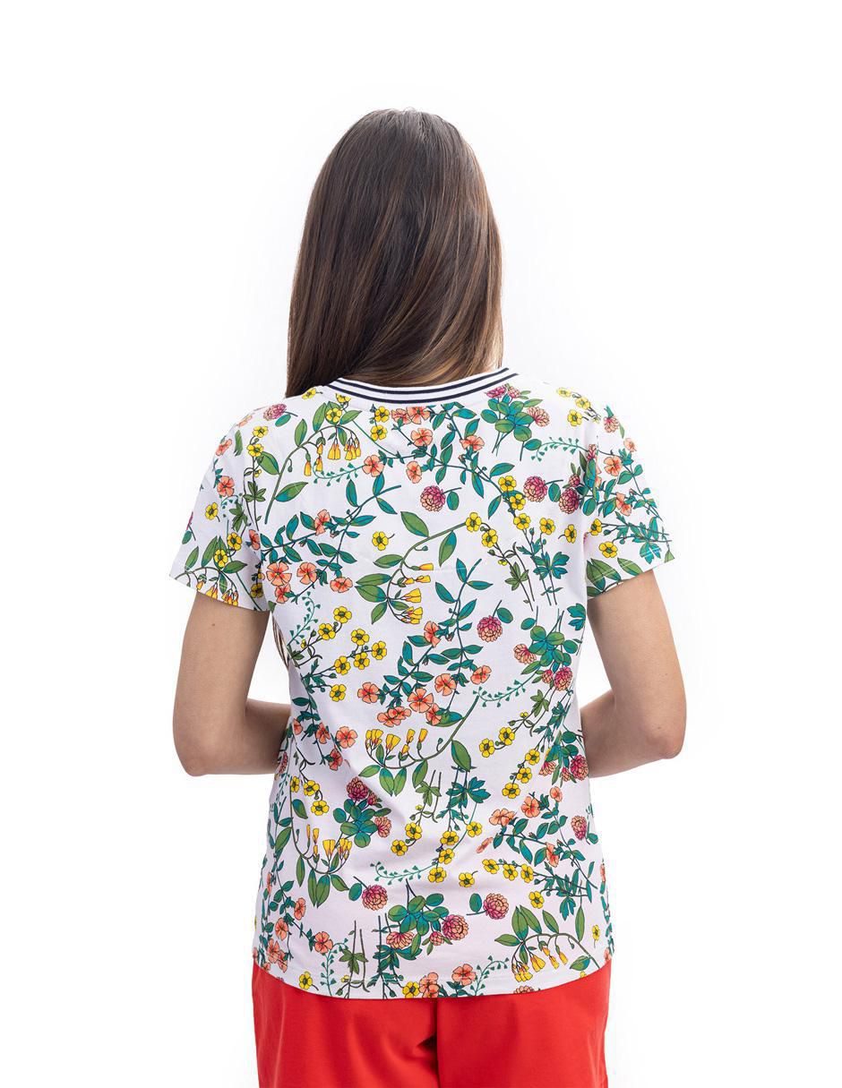 Playera manga corta Nautica cuello v para mujer