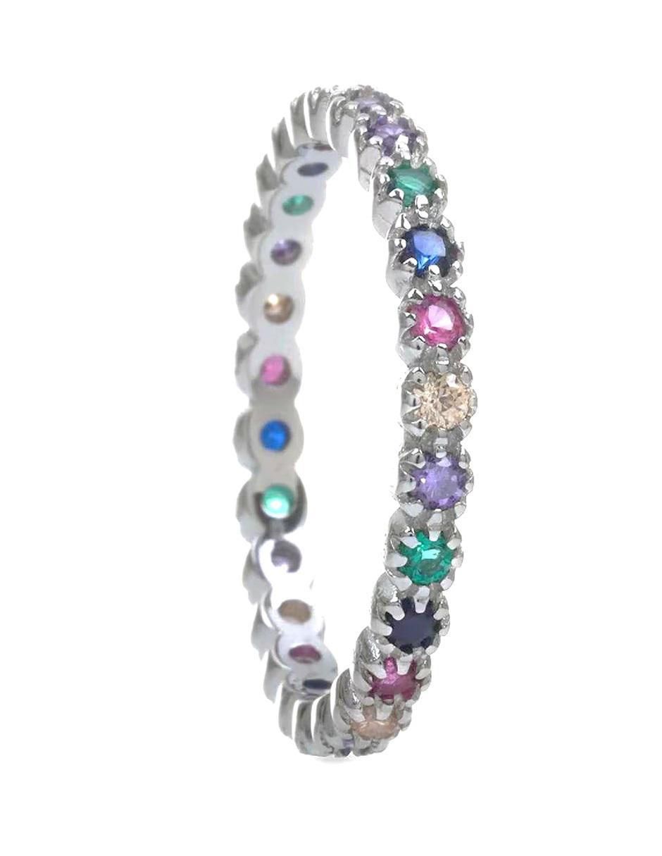 Anillo redondo P 925 de plata zirconia pulido 3