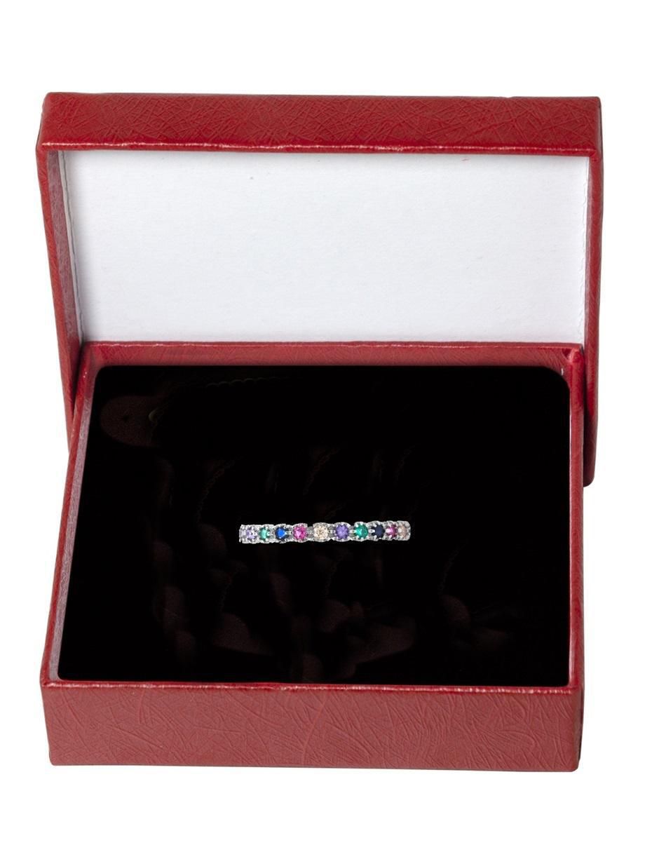Anillo redondo P 925 de plata zirconia pulido 2