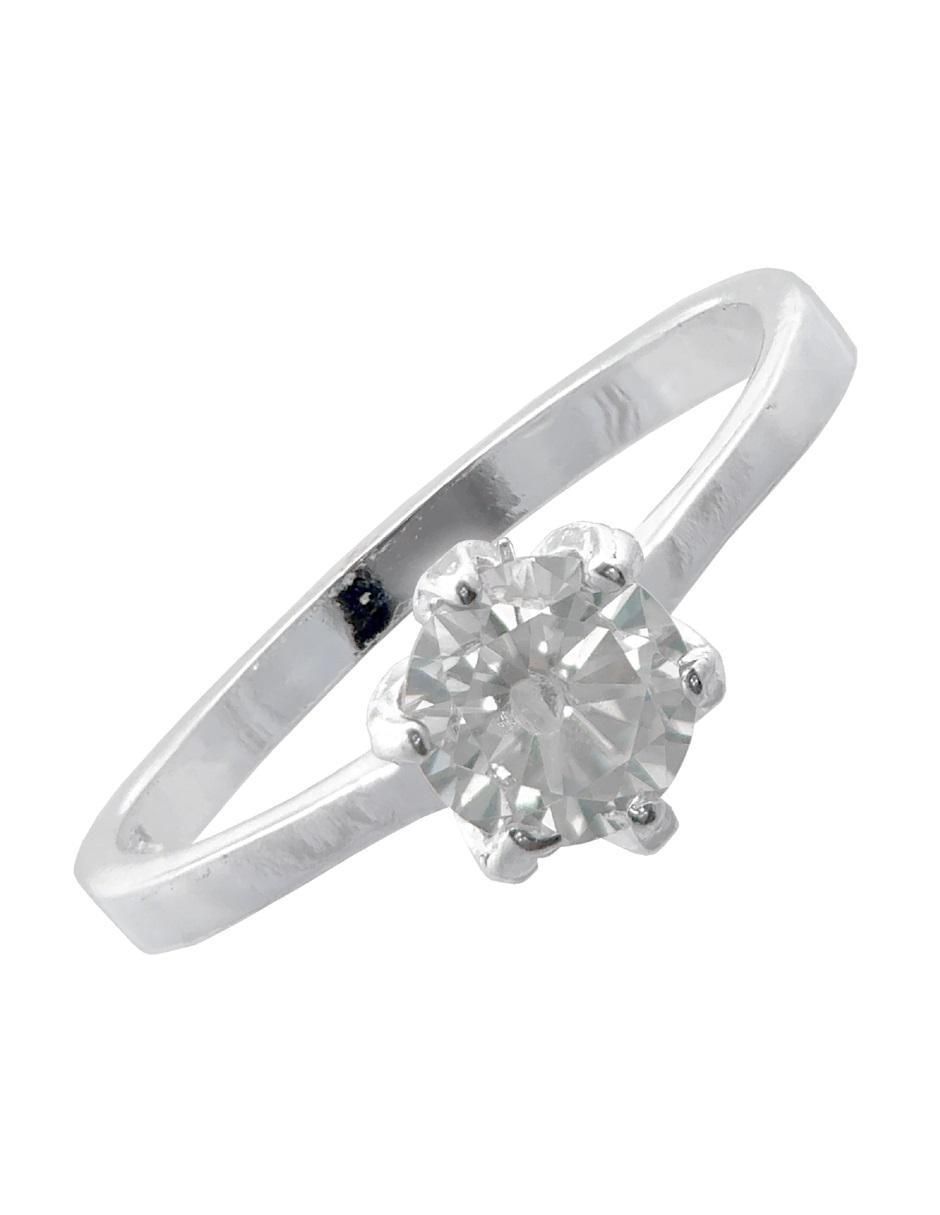 Anillo redondo P 925 de plata zirconia pulido 5
