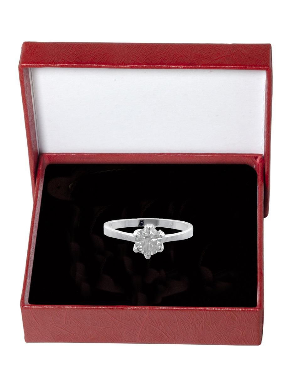 Anillo redondo P 925 de plata zirconia pulido
