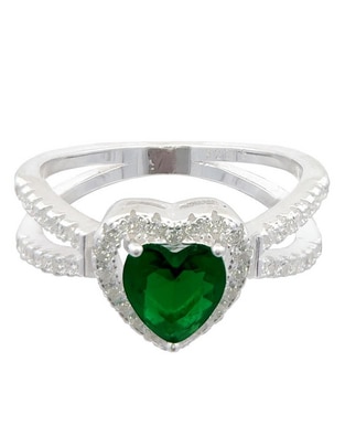 Anillo de corazón P 925 de plata zirconia pulido