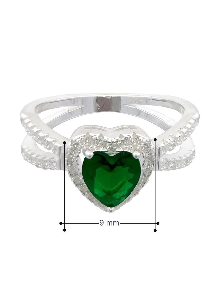 Anillo de corazón P 925 de plata zirconia pulido 6
