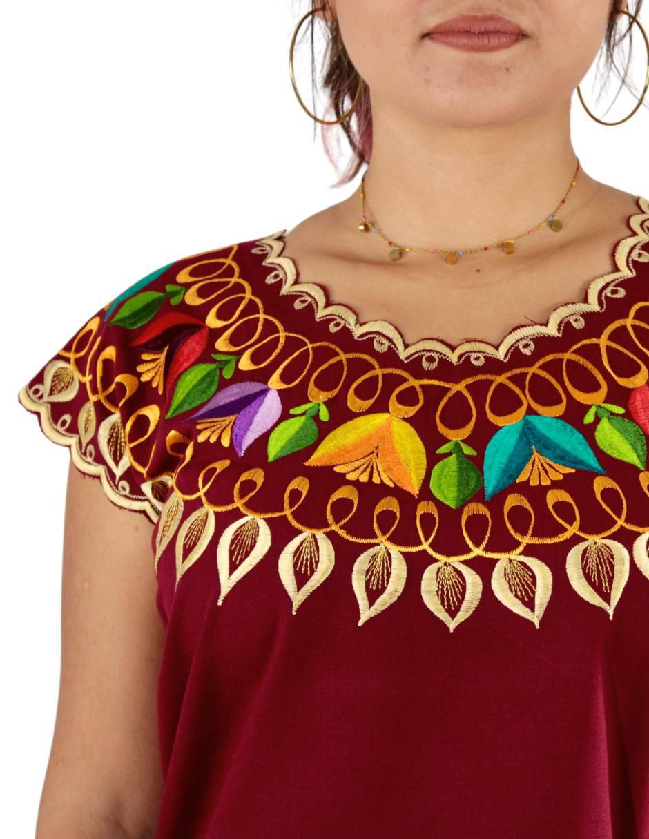 Blusa Teya Artesanal manga corta para mujer