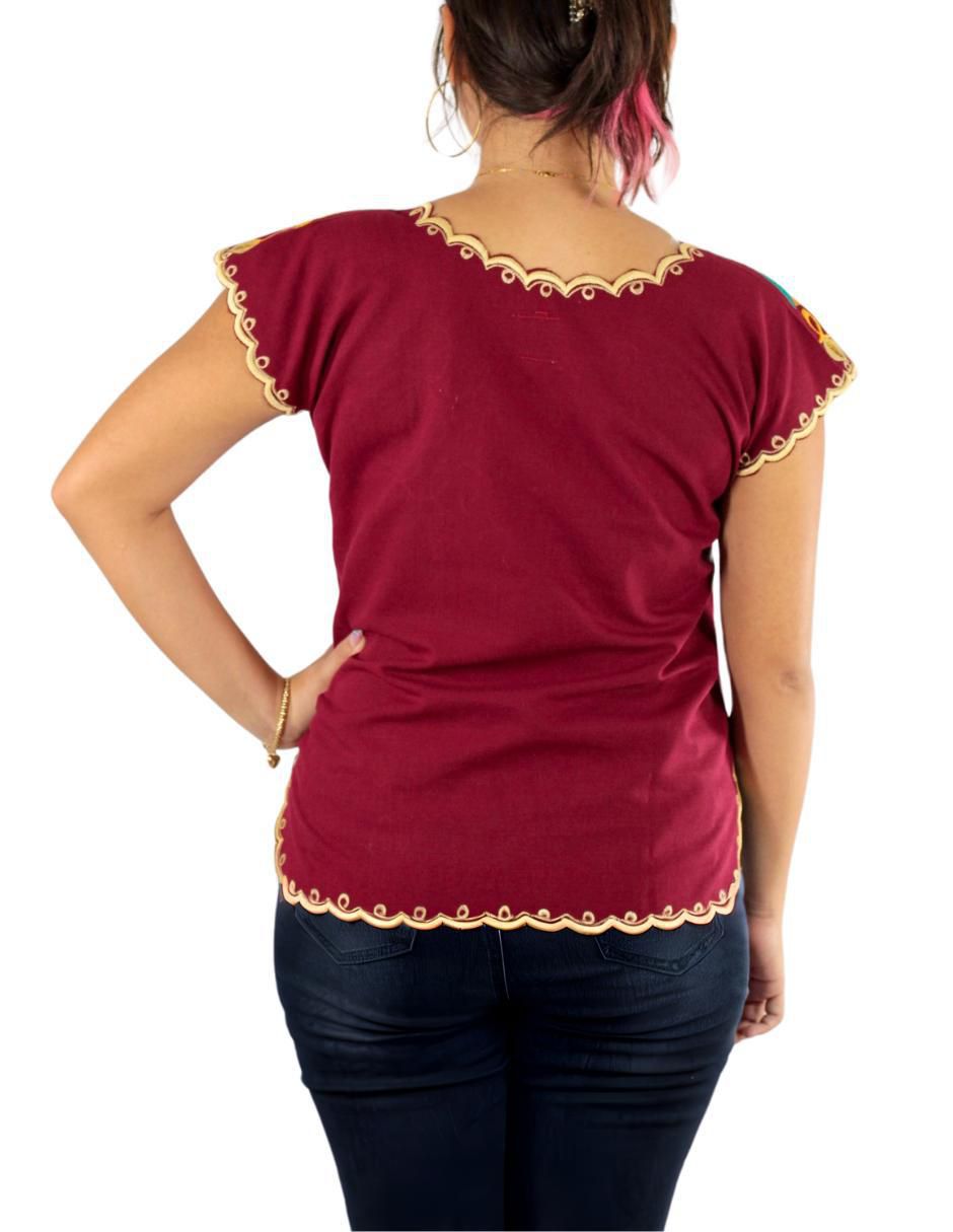 Blusa Teya Artesanal manga corta para mujer