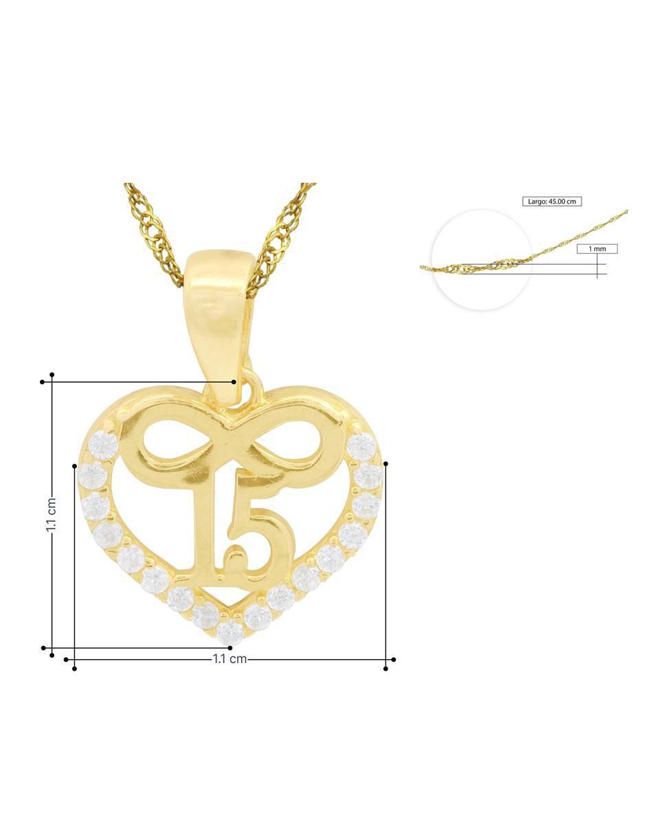 Collar corazón de oro 10 K 6