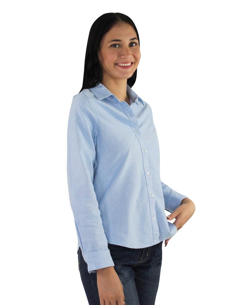 Blusa camisera Breton manga larga para mujer