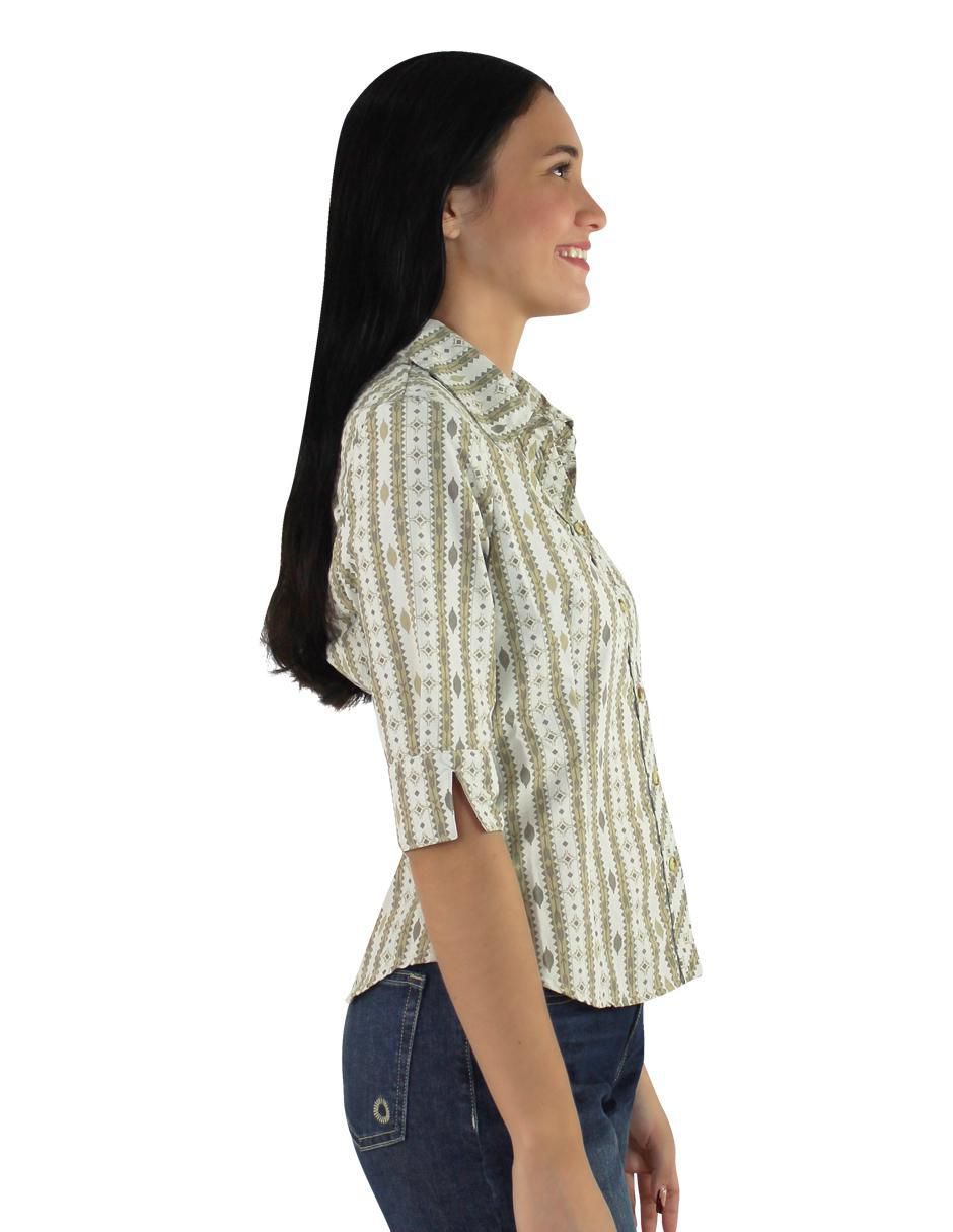 Blusa camisera Breton manga al codo para mujer