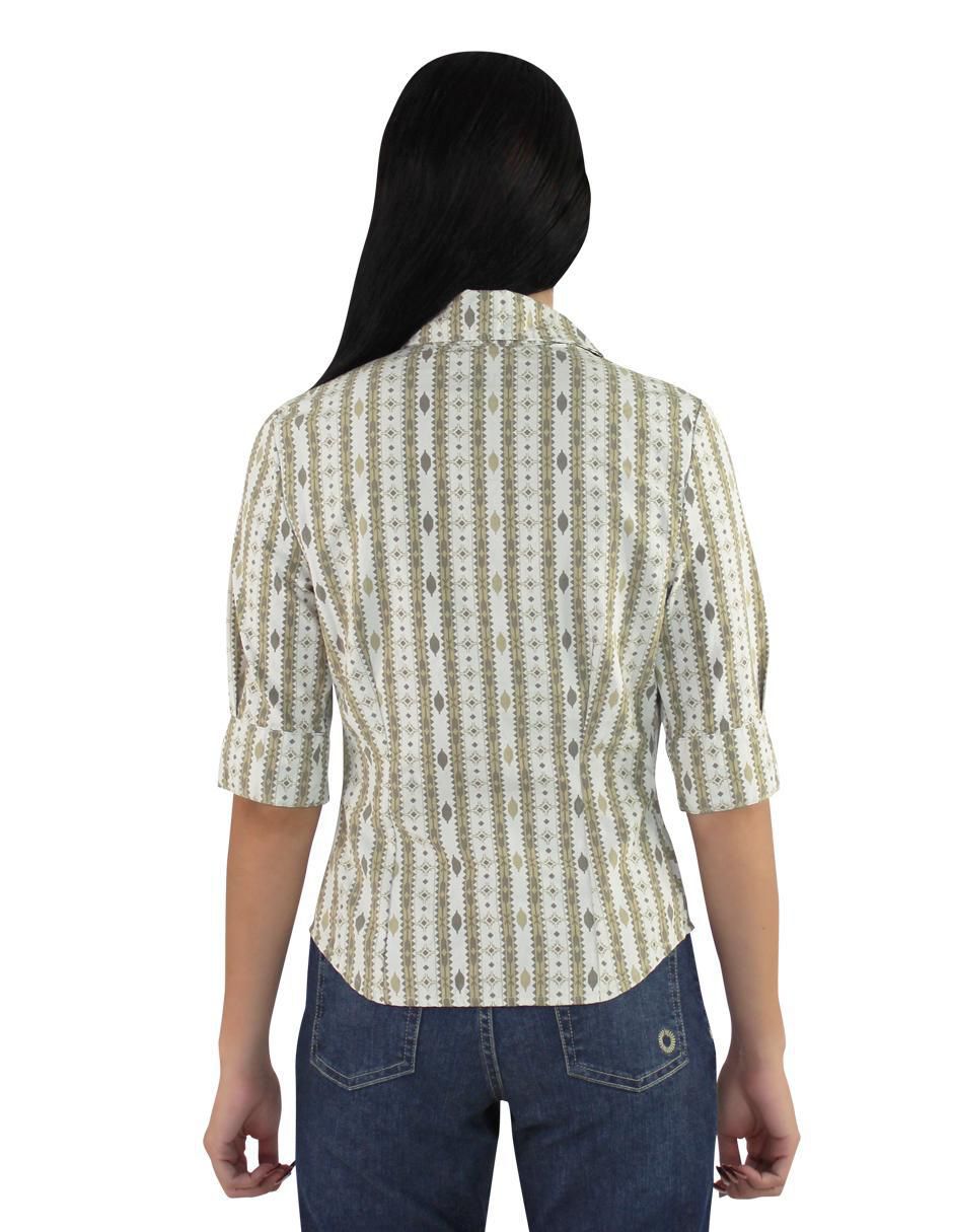 Blusa camisera Breton manga al codo para mujer