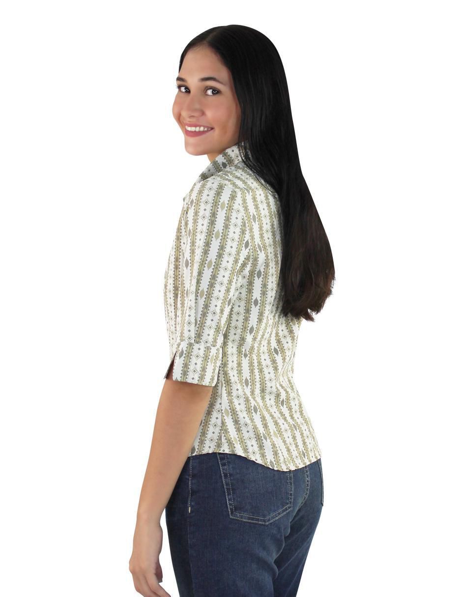 Blusa camisera Breton manga al codo para mujer
