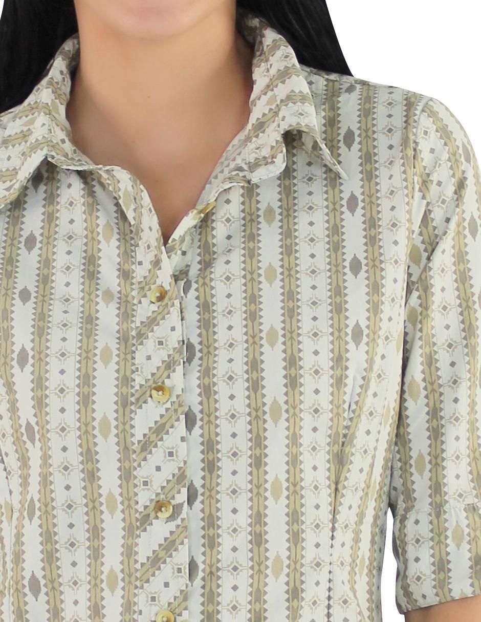 Blusa camisera Breton manga al codo para mujer