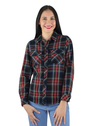 Blusa camisera Breton manga larga para mujer
