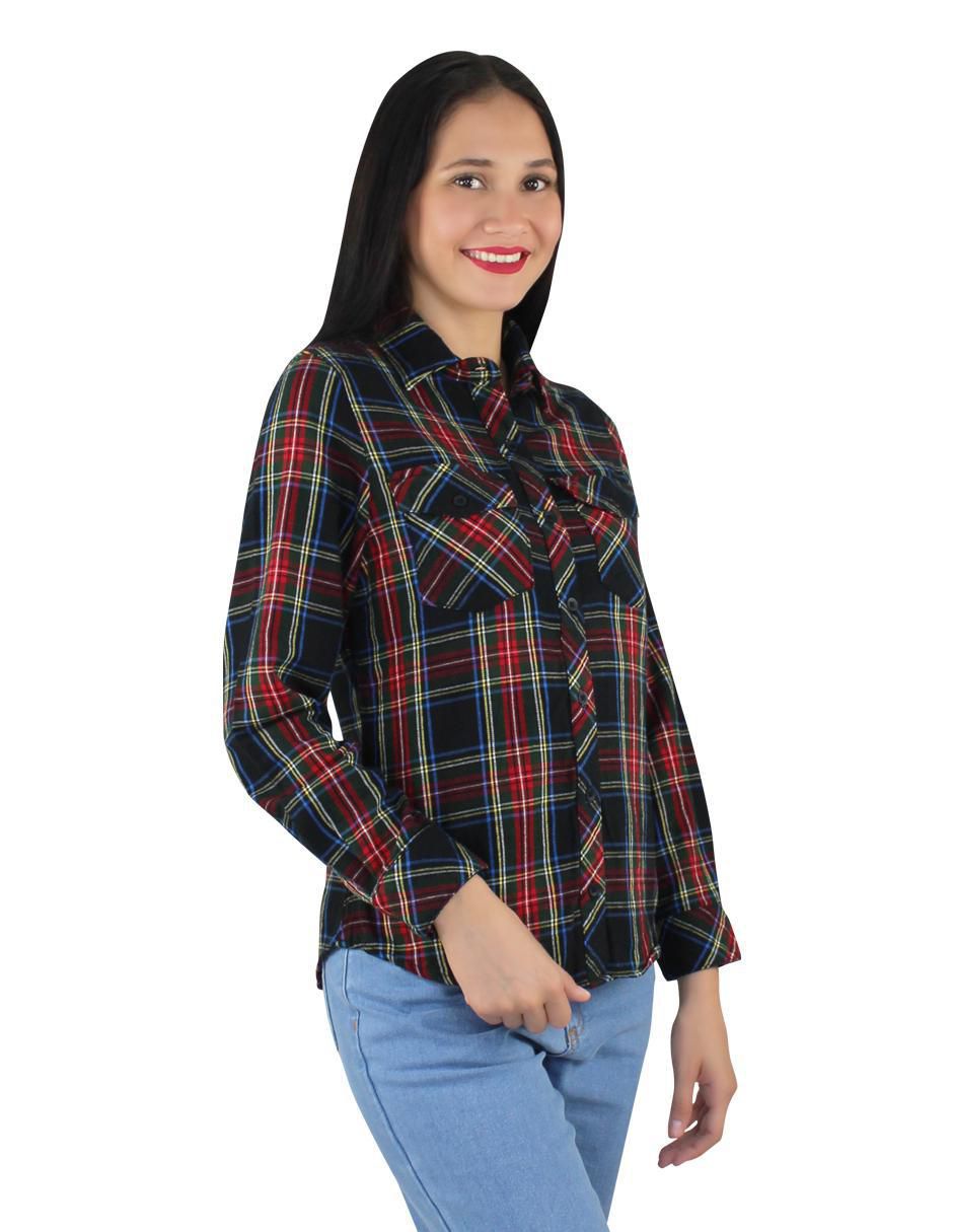 Blusa camisera Breton manga larga para mujer