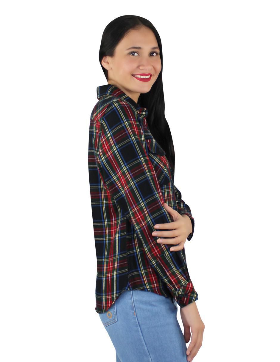 Blusa camisera Breton manga larga para mujer