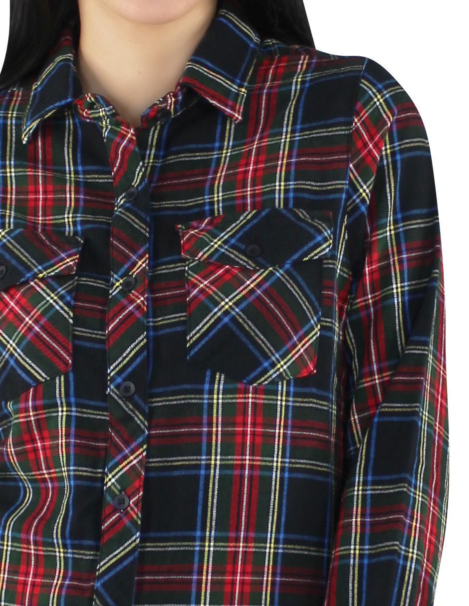 Blusa camisera Breton manga larga para mujer