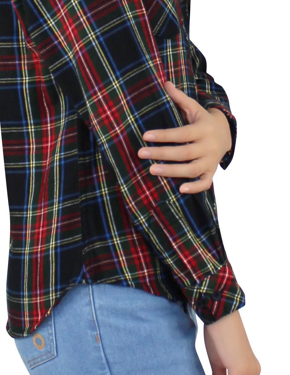 Blusa camisera Breton manga larga para mujer