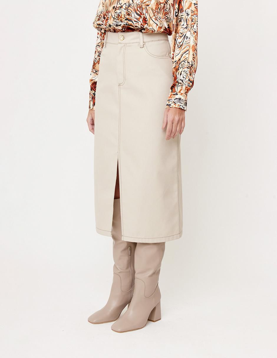 Falda midi con pretina 6