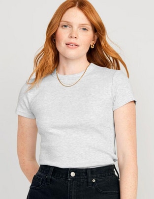 Playera manga corta cuello redondo para mujer