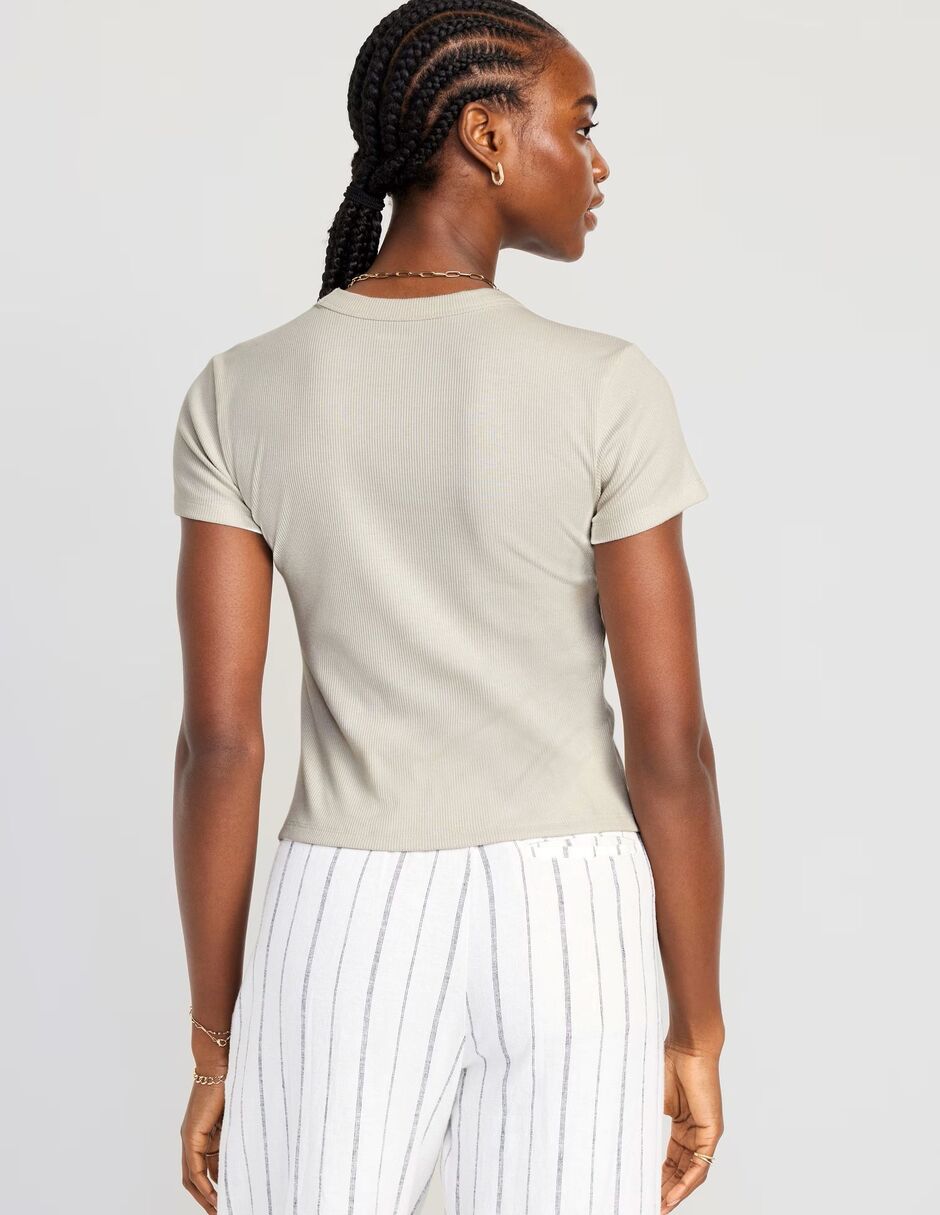 Blusa manga corta cuello redondo mujer 3