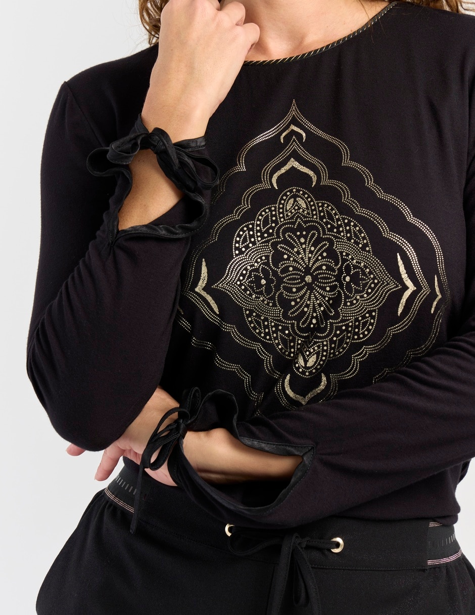 Playera manga larga Lieb cuello redondo para mujer 4