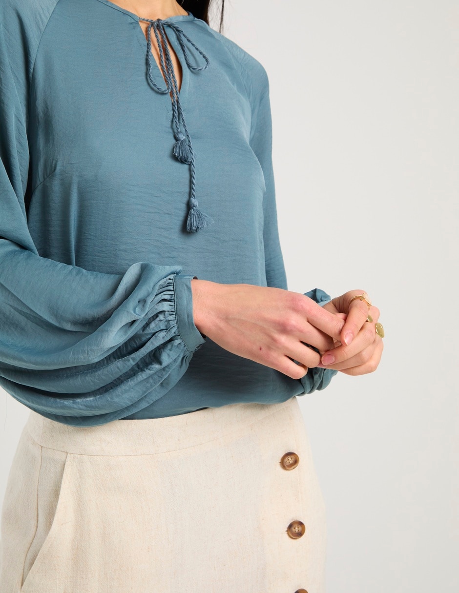 Blusa manga larga para mujer