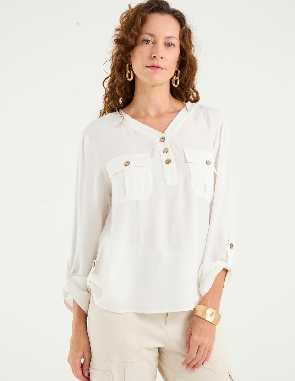 Blusa manga larga para mujer