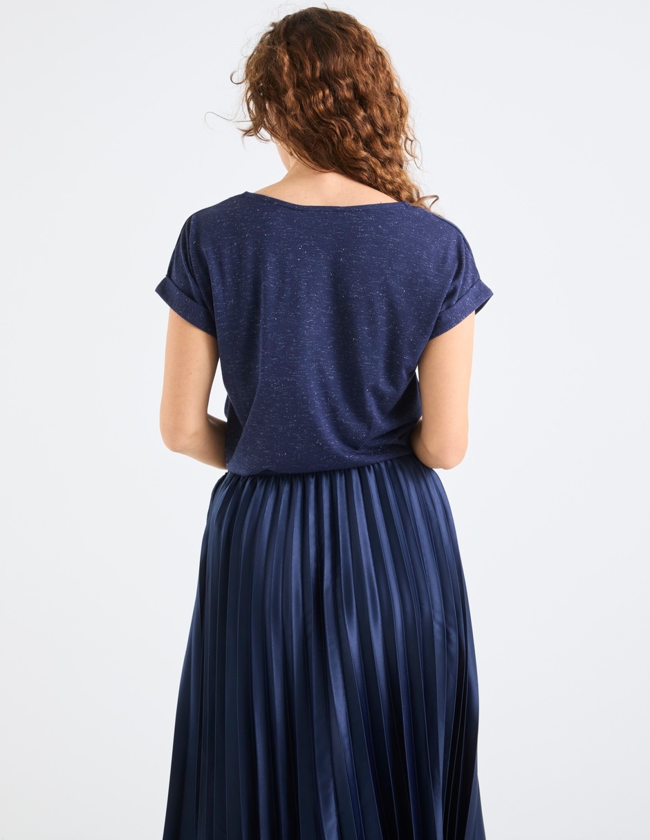 Playera manga corta cuello V para mujer 6