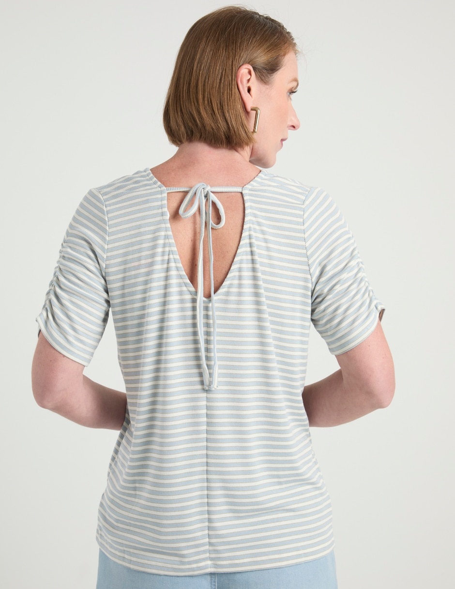 Playera manga corta Lieb cuello V para mujer