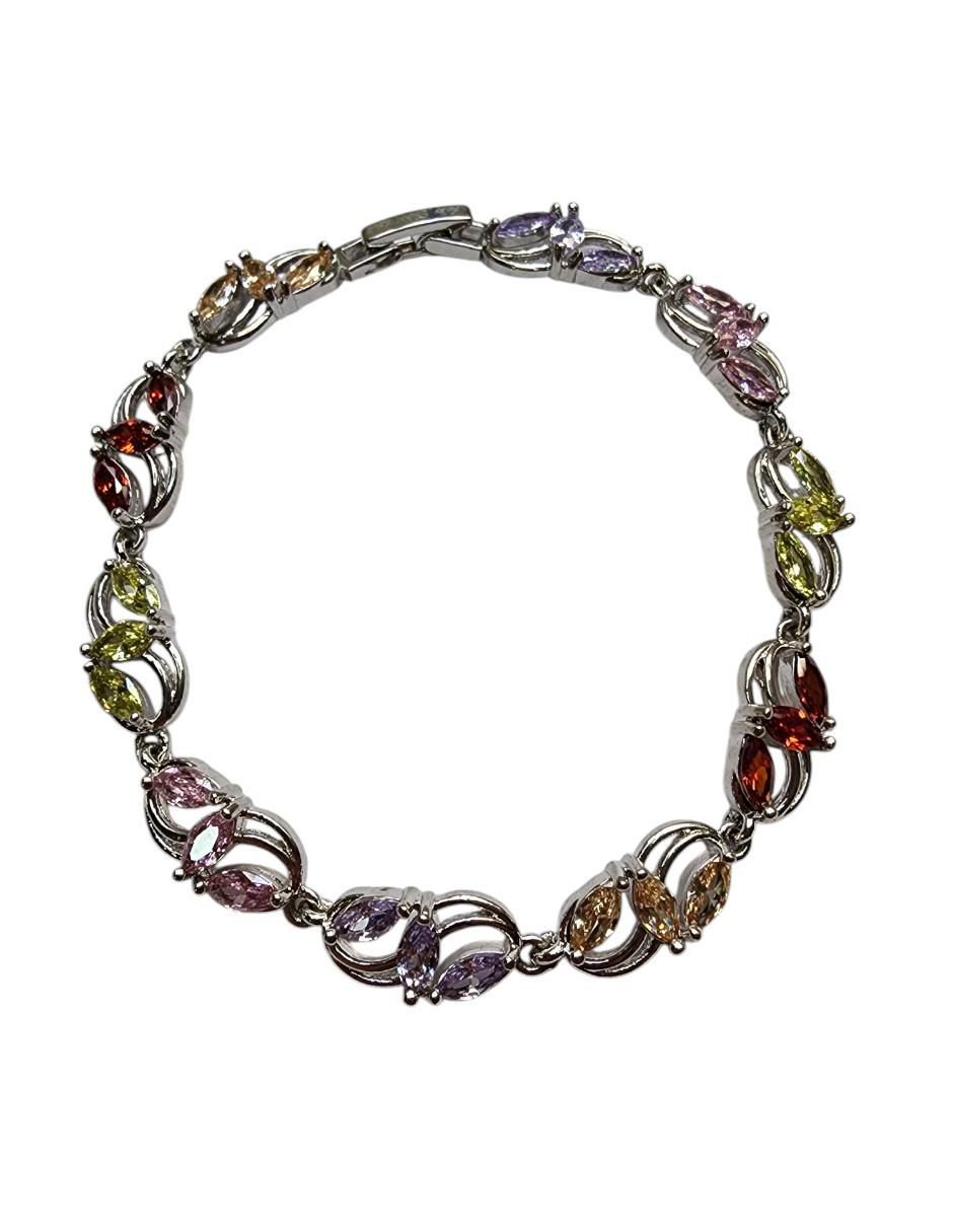 Pulsera con zirconia acabado baño de rodio Pulsera con zirconia acabado baño de rodio