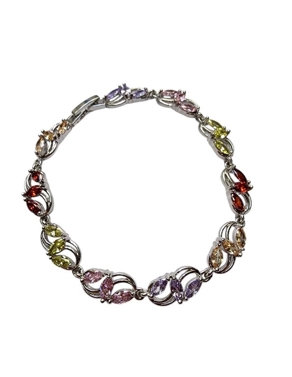 Pulsera con zirconia acabado baño de rodio 3