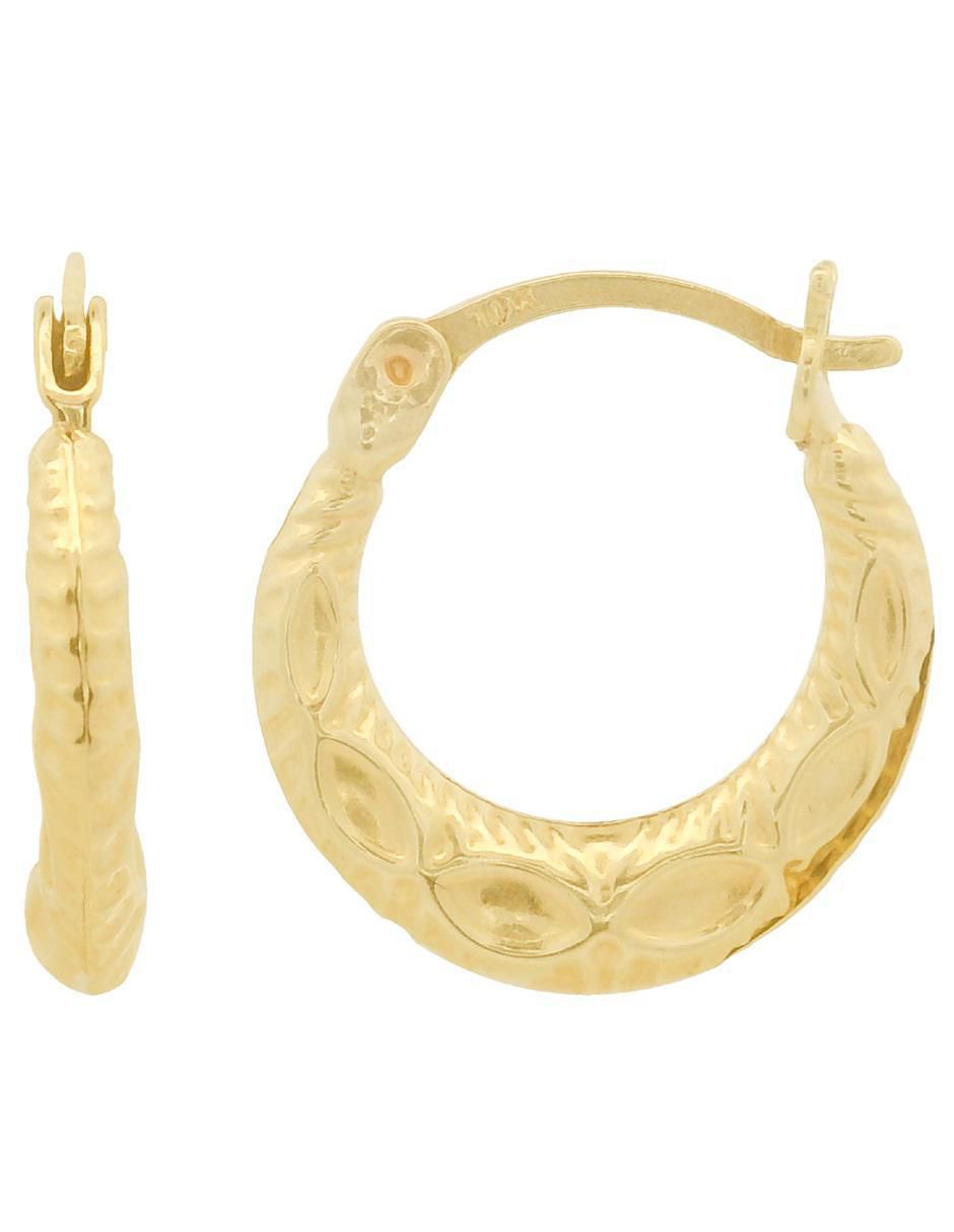 Arracadas de oro 10 K con acabado brillante 2